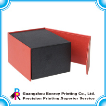 Caja de regalo de cierre magnético negro de alta calidad con su propio logotipo
